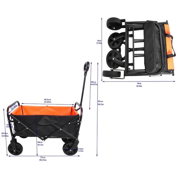 Siavonce 4.14 cu. ft. Steel Garden Cart Folding Wagon Garden