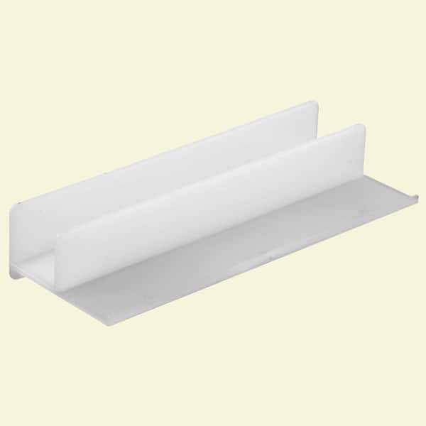 Sliding Shower Door Bottom Guide, 5/8 in. Channels, Plastic Construction, White