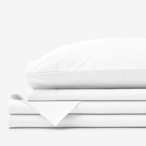 The Company Store 4-Piece White Solid 400-Thread Count Supima Cotton Percale California King Sheet Set