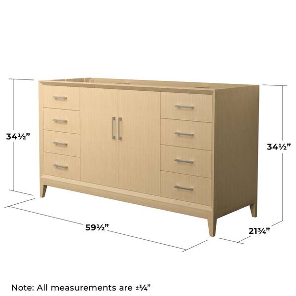Wyndham Collection Janna 59.5 in. Bath Vanity Cabinet without Top