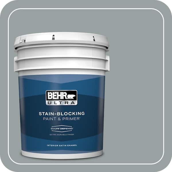 BEHR ULTRA 5 gal. Home Decorators Collection #HDC-SM16-02 River Rock Grey Extra Durable Satin Enamel Interior Paint & Primer