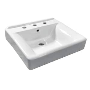 Concord White Vitreous China Rectangular Vessel Sink