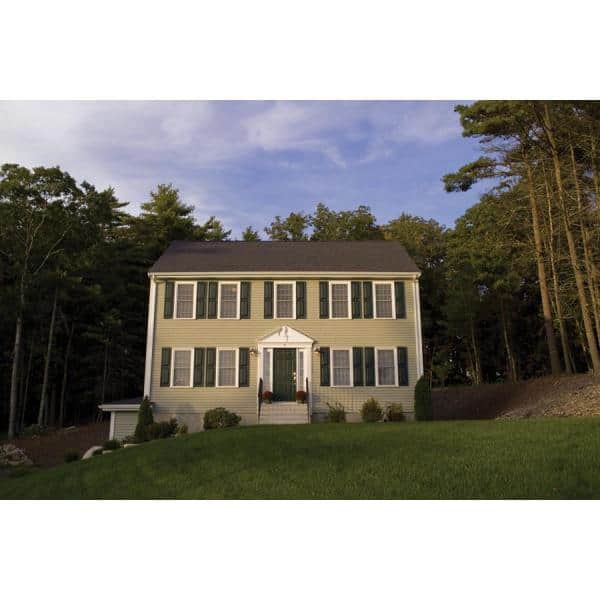 Take Home Sample Progressions Double 5 in. x 24 in. Dutch Lap Vinyl Siding in Stone Gray