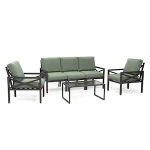 Blakely 6-Piece Aluminum Seating Set with Sunbrella Sage Cushions