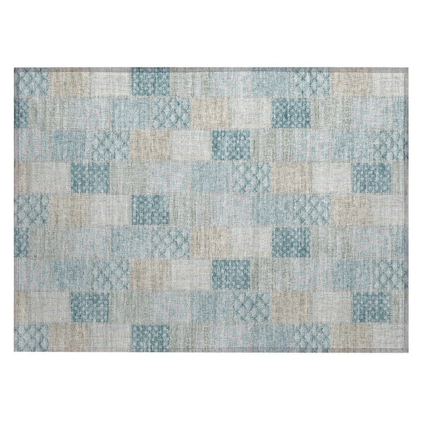 Chantille Machine Washable Indoor/Outdoor Abstract ACN2923 Teal 2 ft. x 3 ft. Accent Rug