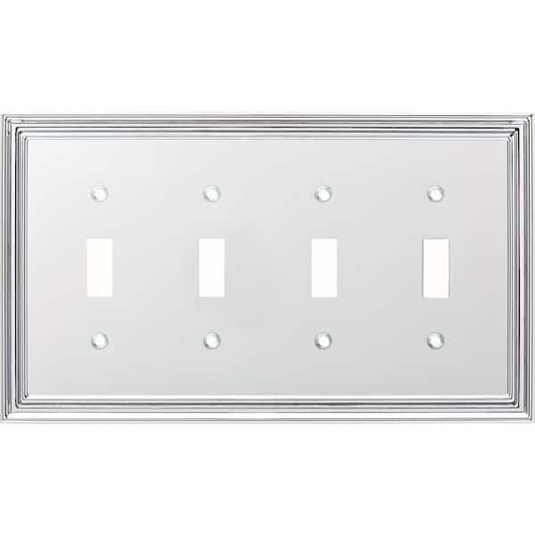 Liberty Chrome 4-Gang 4-Toggle Wall Plate (1-Pack)