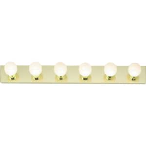 Nuvo 36 in. 6-Light Polished Brass Vanity Light with No Shade