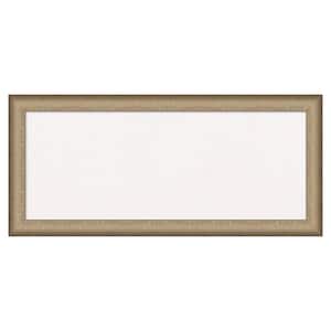 Elegant Brushed Bronze Narrow White Corkboard 32 in. x 15 in. Bulletin Board Memo Board