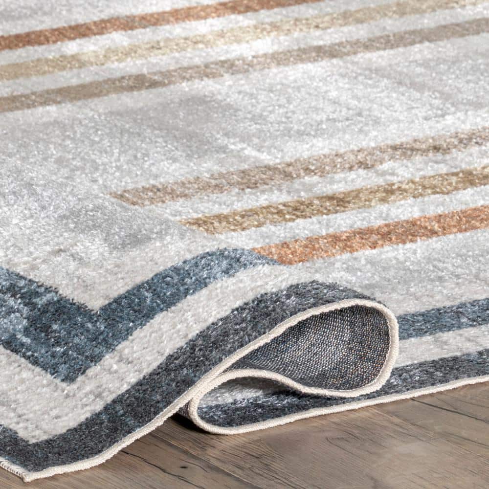 Aliénor Multicolor Striped Machine Washable Area Rug