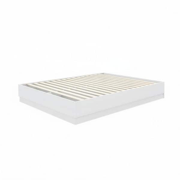 Milano White Frame Full Size Platform Bed