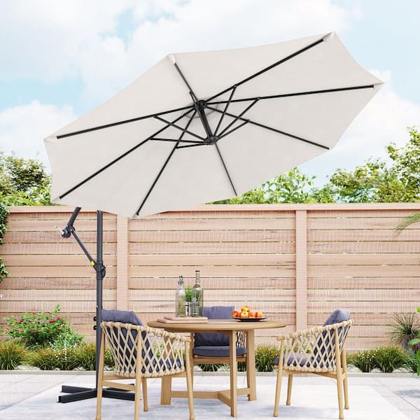 10 foot patio table umbrella home depot FLAME&SHADE ft Solar Powered Outdoor Market with LED Lights and Tilt, Red : Patio, Lawn & Garden promising longevity and stability for years to come JOYESERY 10 ft. LED Deck