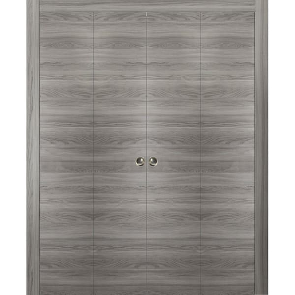 Sartodoors 0010 72 in. x 96 in. Flush Solid Wood Ginger Ash Finished ...