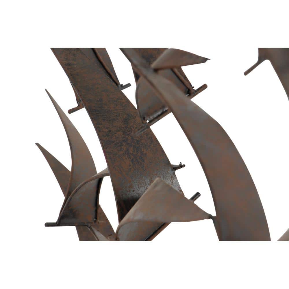 Black Metal Flying Flock of Birds Wall Sculpture