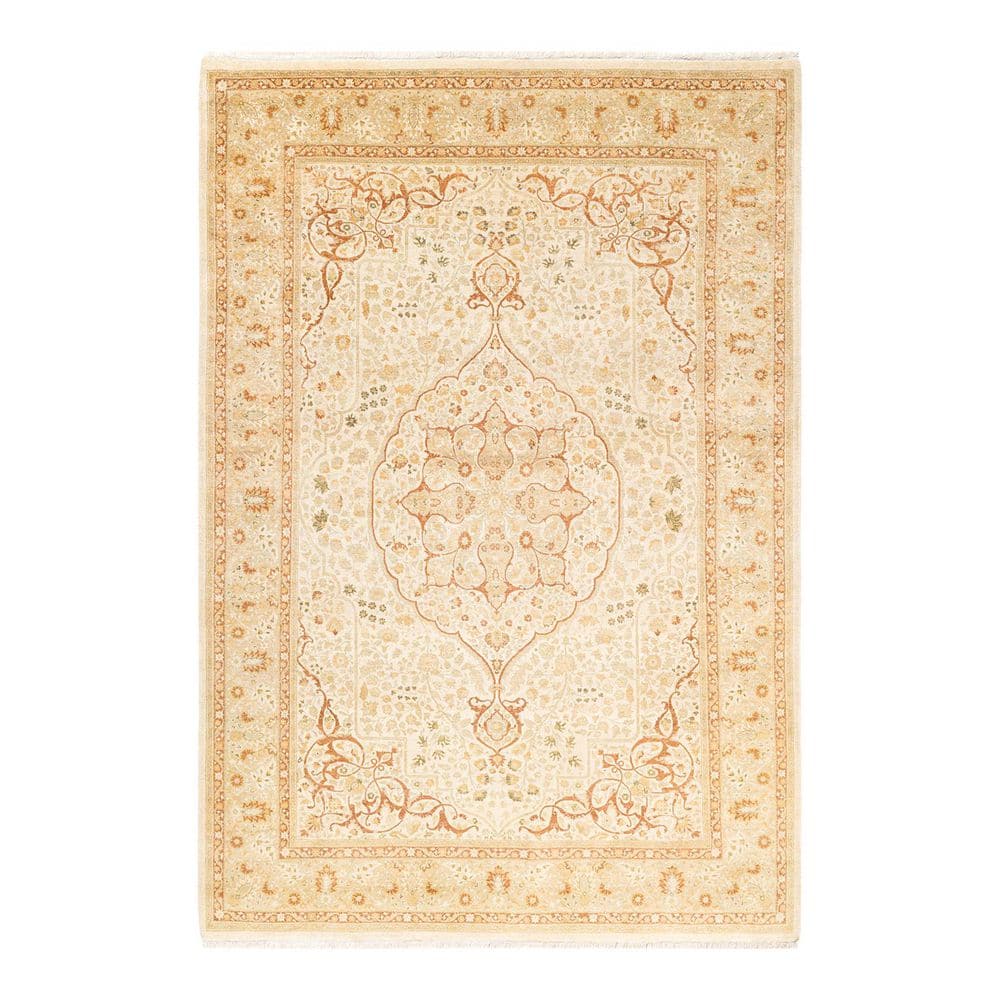 Mogul Ivory 6 ft. x 9 ft. Oriental Wool Indoor Area Rug price history on PriceWatchPro