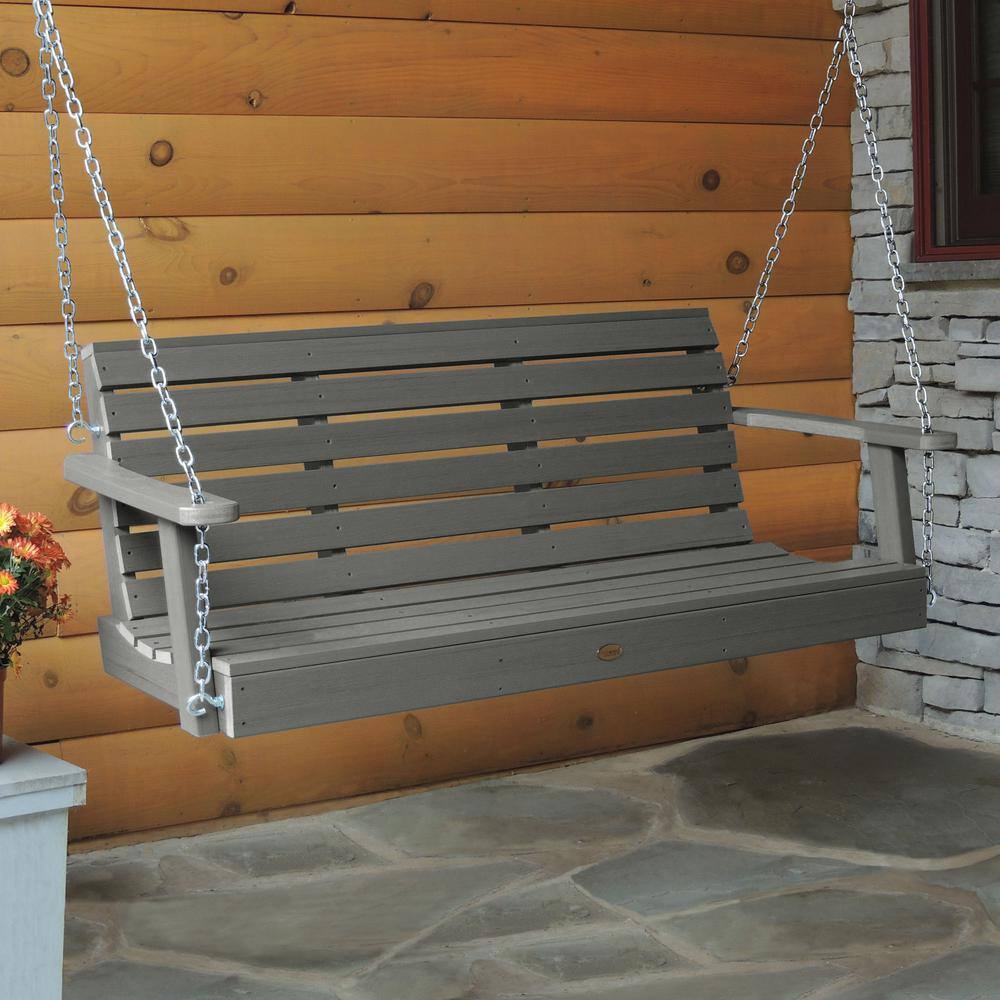 Weatherly 60 in. 2-Person Coastal Teak Recycled Plastic Porch Swing price history on PriceWatchPro