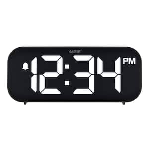 Black Insta-Set Digital LED Alarm Clock with Bluetooth Technology