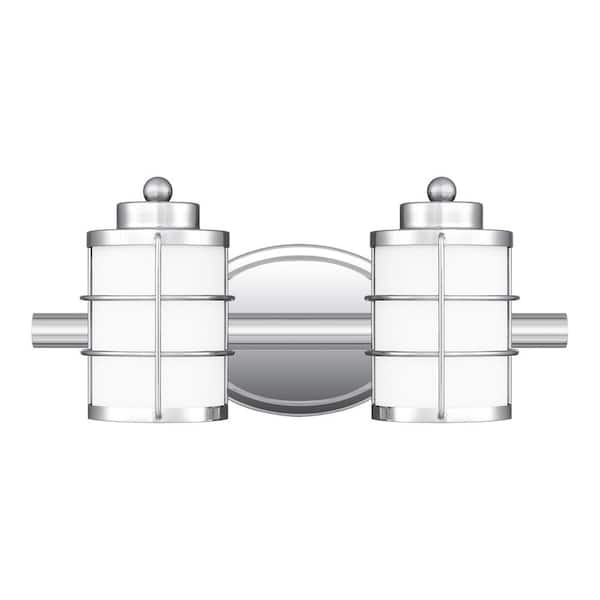 ASHLEY HARBOUR COLLECTION Harper 15 in. 2-Light Polished Chrome Vanity Light