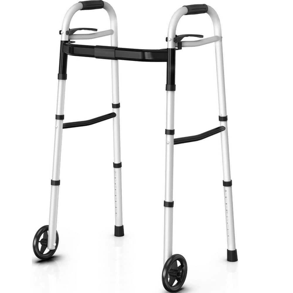 Folding Walker with Wheels, Adjustable Width & Height Front Wheel Walker for Elderly, Disabled, Supports up to 350 lb. price history on PriceWatchPro