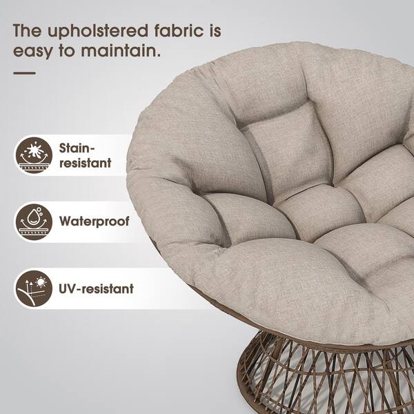 Zeus & Ruta Wicker Outdoor Chaise Lounge Chair, Brown Base