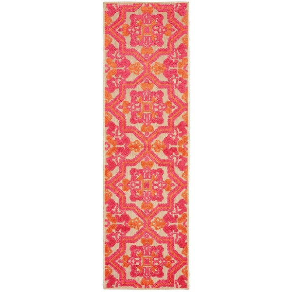 Home Decorators Collection Sarita Strawberry 2 ft. x 8 ft. Outdoor Runner Rug