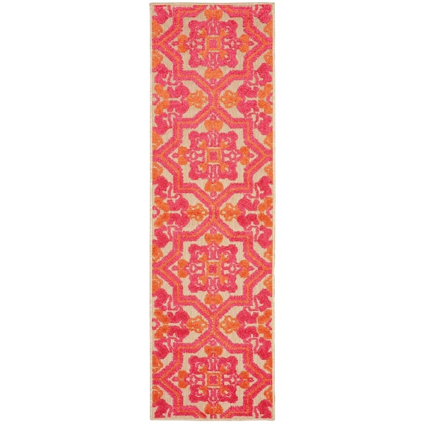 Sarita Strawberry 2 ft. x 8 ft. Outdoor Runner Rug
