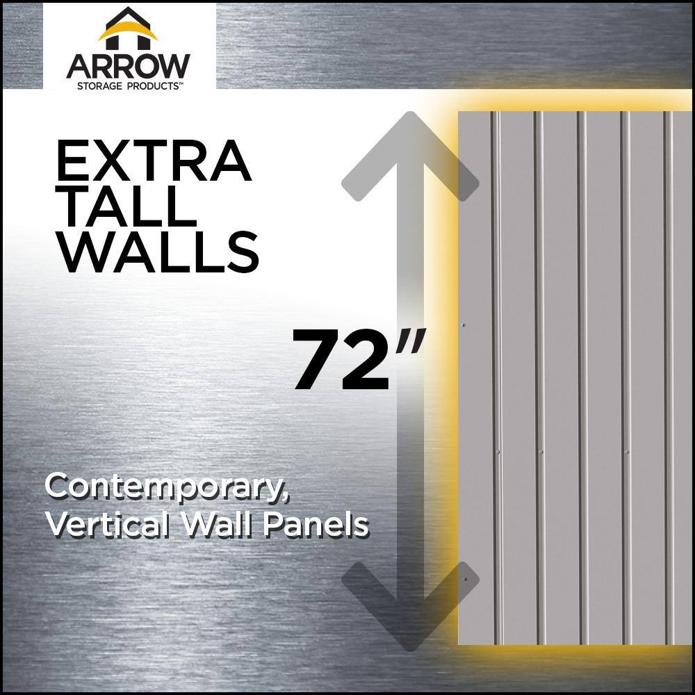 10 ft. x 8 ft. Blue Grey Galvanized Steel Storage Shed