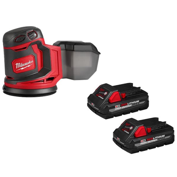 Milwaukee M18 18V Lithium Ion Cordless 5 in. Random Orbit Sander with Two 3.0 Ah Batteries 2648 20 48 11 1837