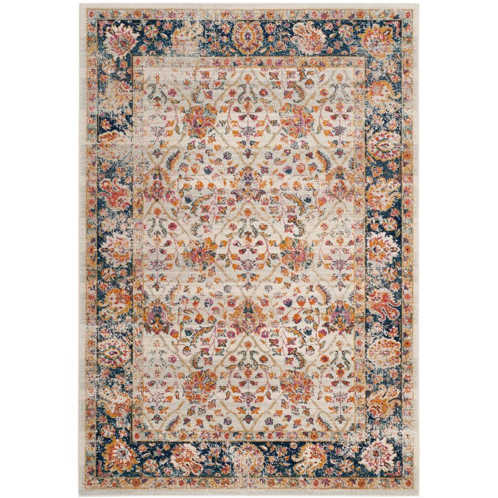 Metro-Mod Chic Blue Rectangular Hand-Knotted Cotton Area Rug