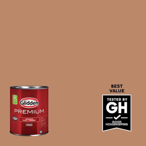 Glidden Premium 1 qt. PPG1069-5 Honey Graham Semi-Gloss Interior Latex Paint
