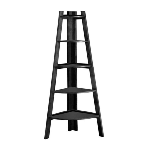 Milo 63.25 in. Wide Black 5 Ladder Bookcase AA030-L05-SH - The Home Depot
