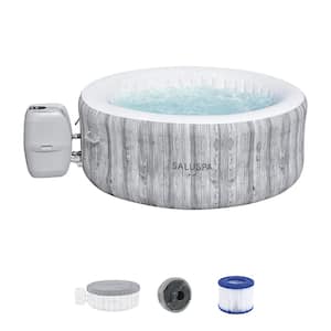 4-Person 120-Jet Inflatable Hot Tub with Cover, Pump, Filter Cartridge, and Repair Patch