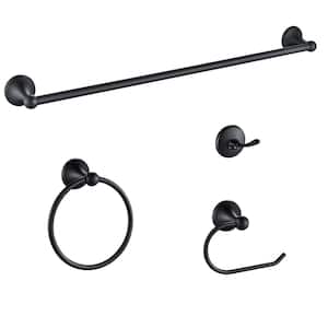 4 -Piece Bath Hardware Set with Included Mounting Hardware in Matte Black