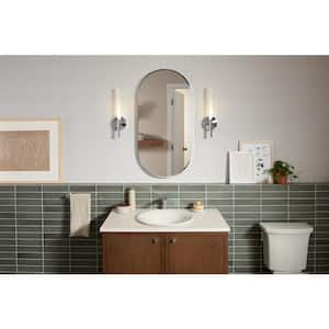 Essential 20. in. W x 40 in. H Framed Oval Wall Mount Vanity Mirror in Polished Chrome
