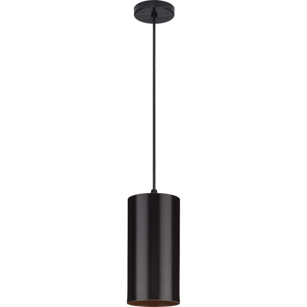 Antique Bronze 6" Aluminum Cylinder Outdoor Hanging Pendant Light