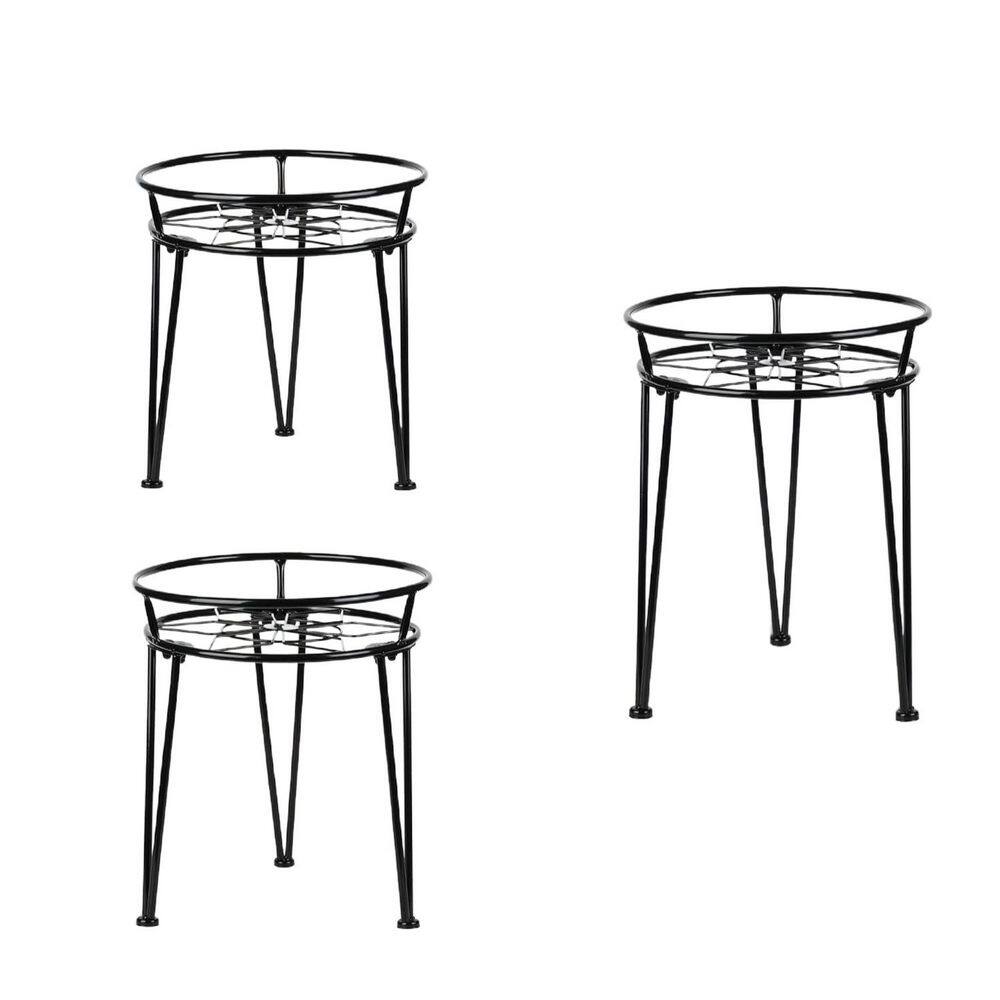 3 Pack 1-Tier Black Metal Plant Stand Indoor Outdoor, Rustproof Plant Stands (9.8 in. H W x 10.6 in. H) price history on PriceWatchPro