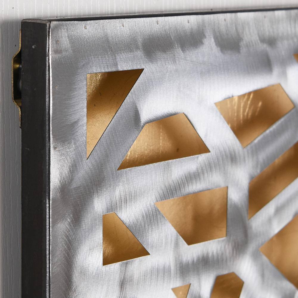 Gold and Silver Leaf Abstract Metal Wall Art Set, 64" x 32"