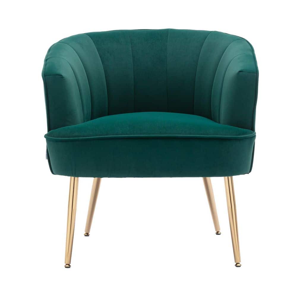MOJAY Green Accent Chair with Golden feet WH202201030 The Home Depot