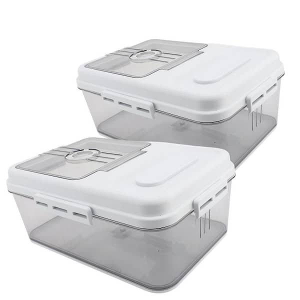 2 Piece Airtight Bread Storage Container with Time Recording Dial and Magnetic Lid Kitchen Countertop Set
