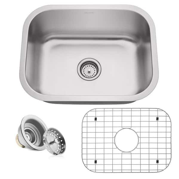 Miligore 16-Gauge Stainless Steel 24 in. Single Bowl Undermount Kitchen Sink