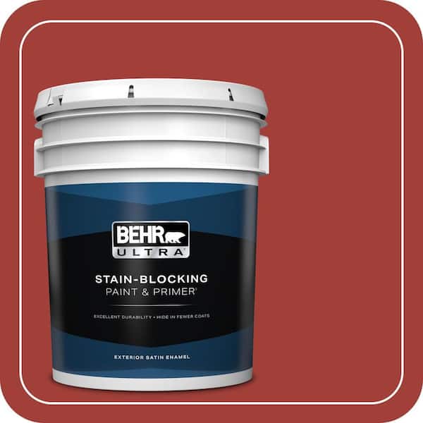 BEHR ULTRA 5 gal. #PPU2-16 Fire Cracker Satin Enamel Exterior Paint & Primer