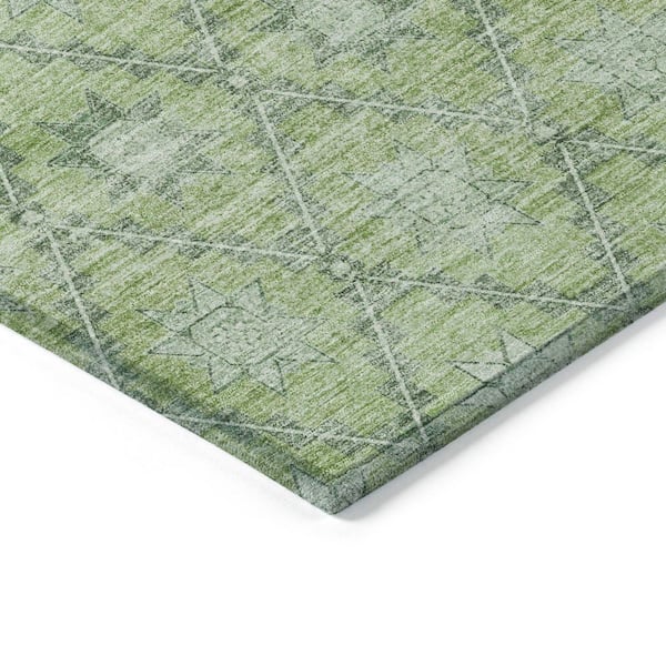 Chantille Machine Washable Indoor/Outdoor Abstract ACN1858 Green 9 ft. x 12 ft. Accent Rug