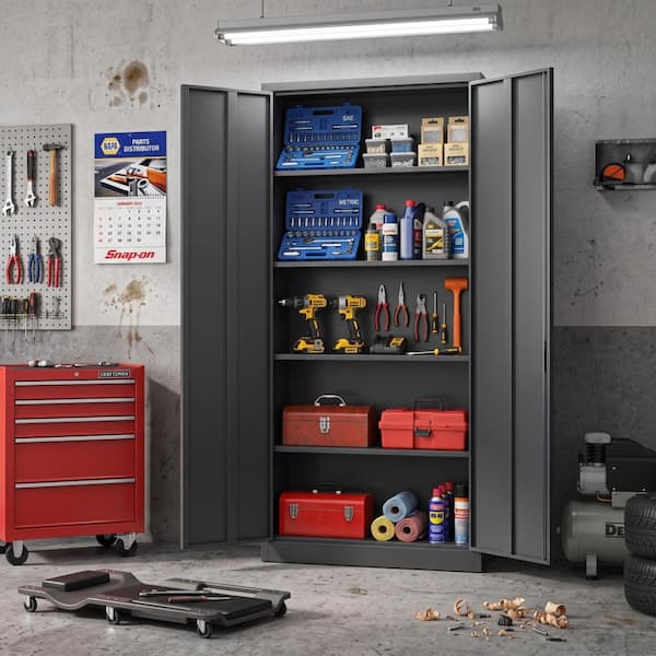 Damodpoy 4-Tier 72 in. H Metal Heavy-Duty Garage Storage Cabinet
