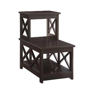 Oxford 23.75 in. Espresso Wood 2-Step Chairside End Table