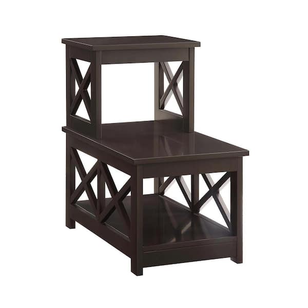 Convenience Concepts Oxford 23.75 in. Espresso Wood 2-Step Chairside End Table