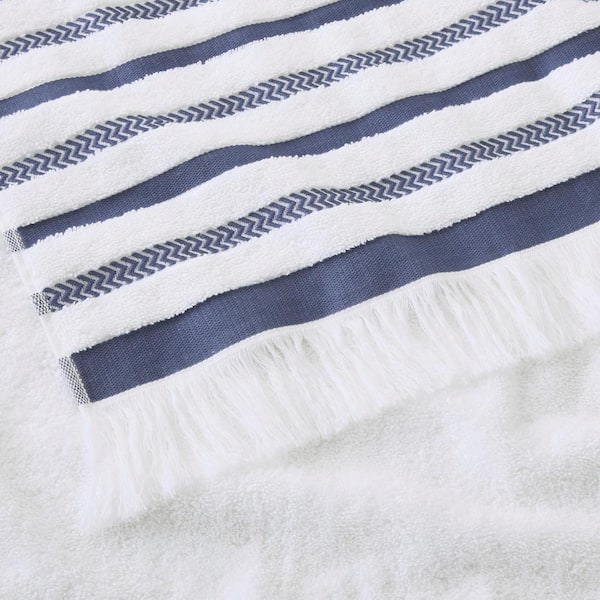 Beautiful Black & White Striped Turkish Terry Bath Towel