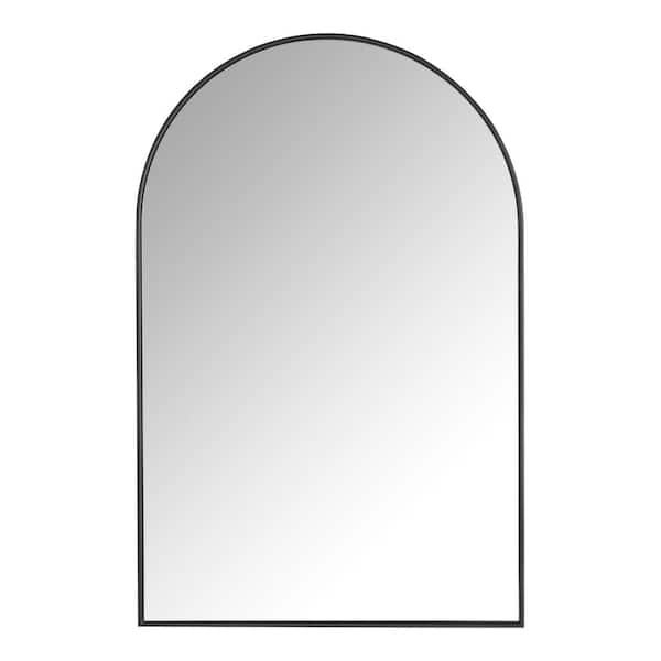 Large Arched Black Classic Accent Mirror (39 in. H x 26 in. W)