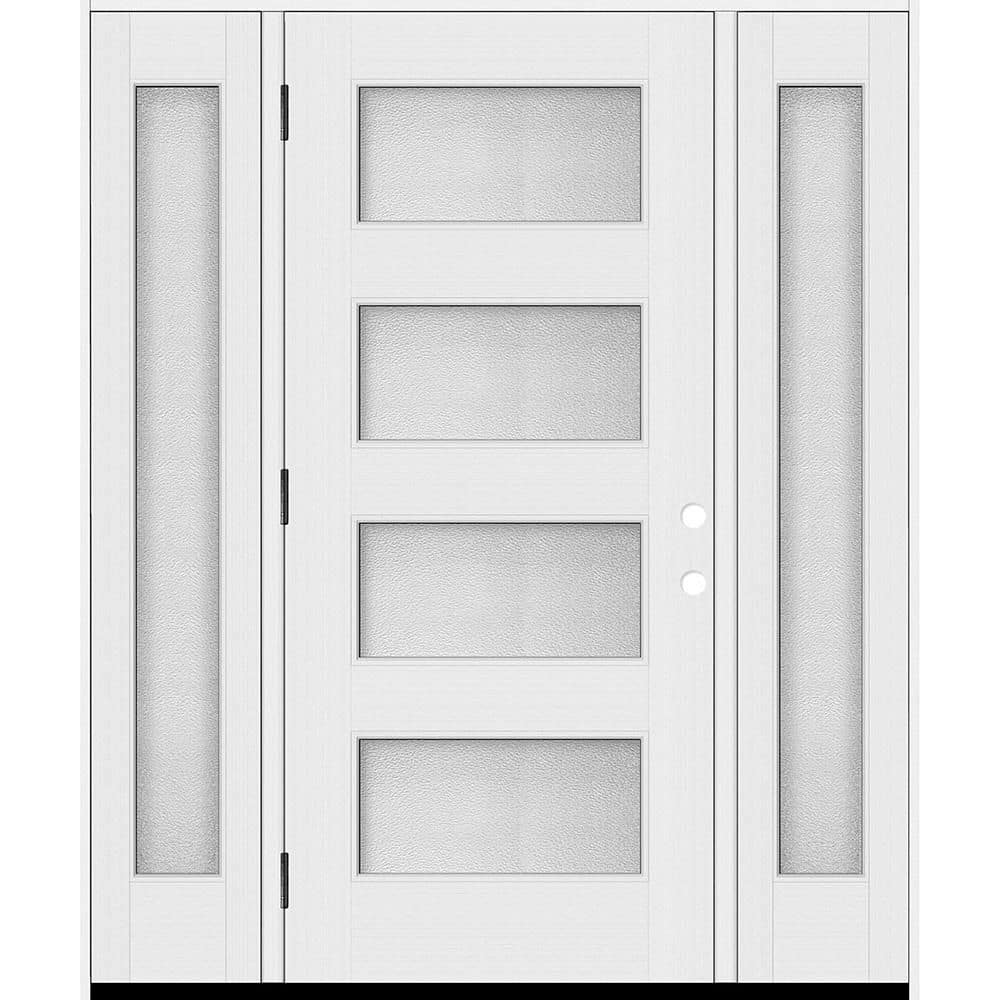 Palisade 64 in. x 80 in. 4L MicroGranite Impact Glass RHOS Unfinished Fiberglass Prehung Front Door Dbl-12in.SL 4-9/16Jb price history on PriceWatchPro