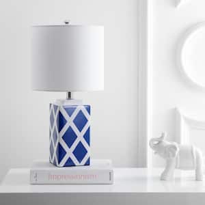 Soria 20 in. White/Blue Table Lamp