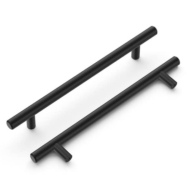 HICKORY HARDWARE Bar Pulls Collection Pull 6-5/16 in. (160mm) Center to Center Matte Black Finish Modern Steel Bar Pulls (1 Pack )