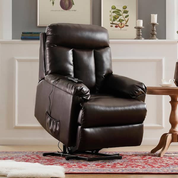 Madam business Wonderful aisword Lift Chair and Power PU Leather Living Room Heavy Duty Reclining  Mechanism - Brown SG00041PBH2AAA - The Home Depot